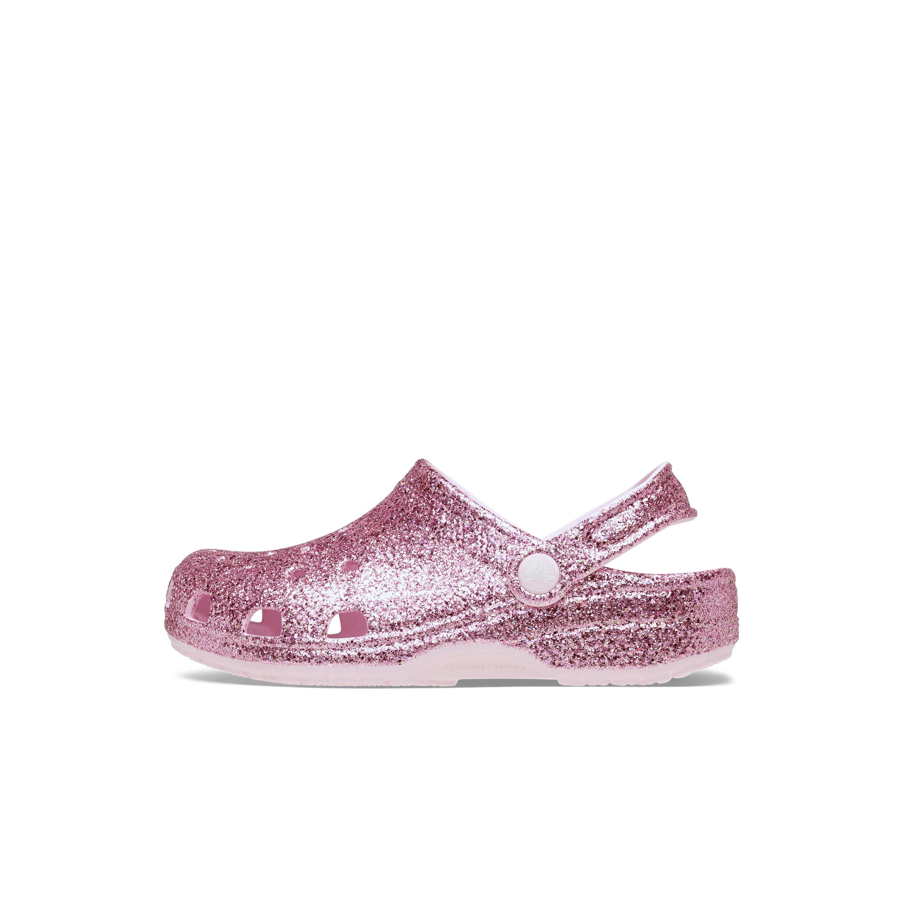 Crocs Classic Preschool Girls' "Pink Glitter" Clog