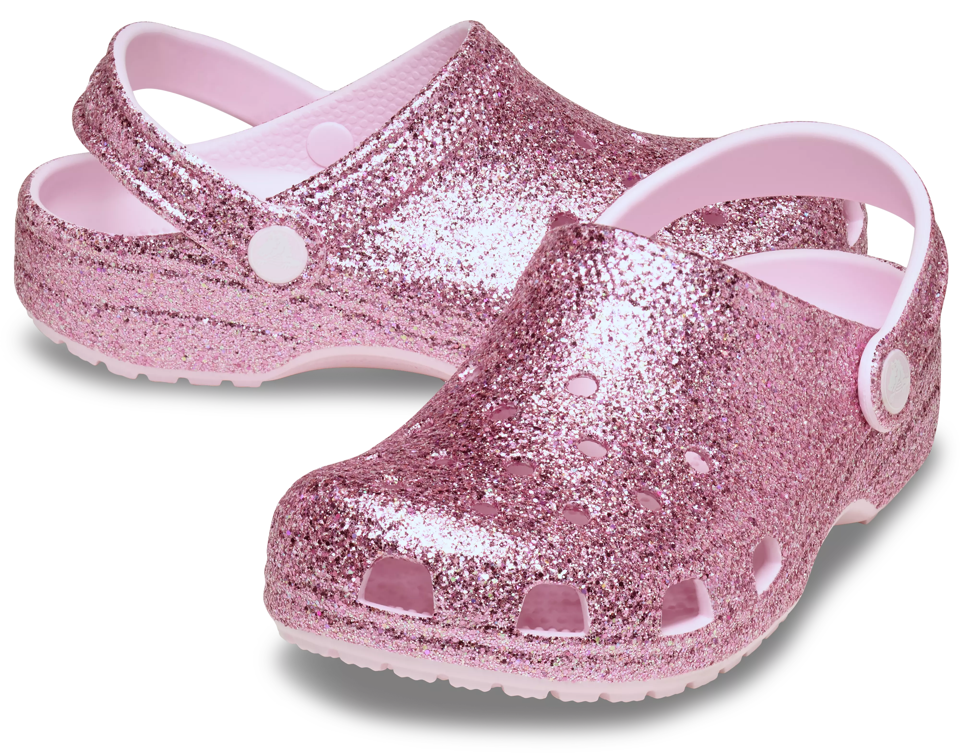 Crocs Classic "Pink Glitter" Preschool Girls' Clog - PINK