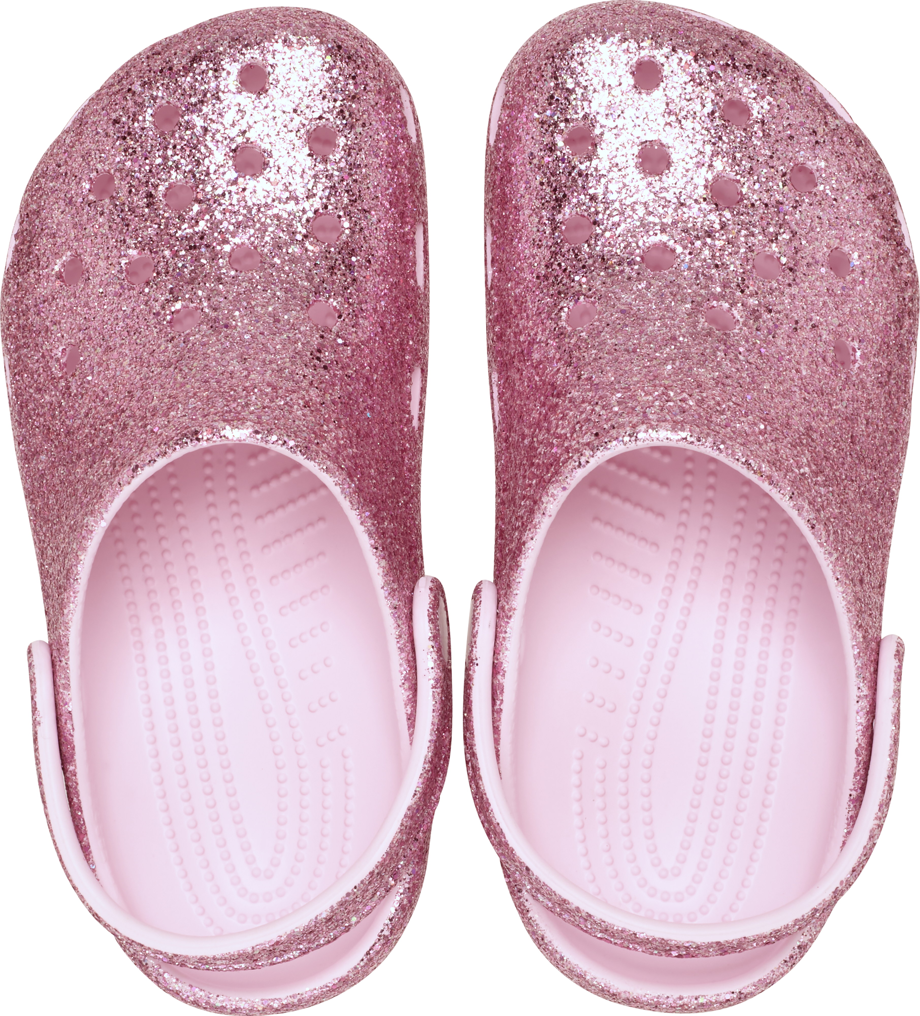 Crocs Classic Chunky "Pink Glitter" Preschool Girls' Clog - PINK Thumbnail View 5
