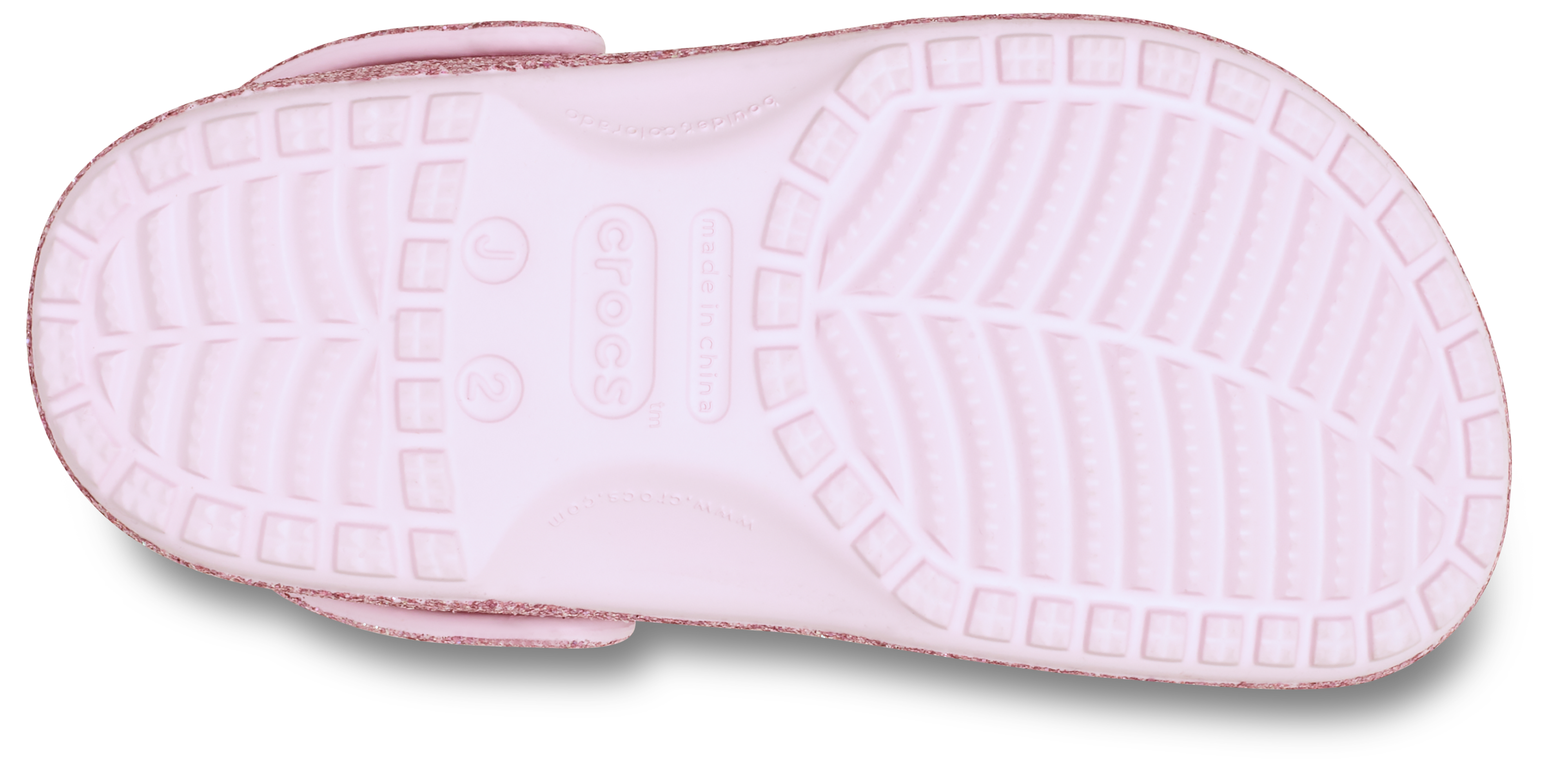 Crocs Classic Chunky "Pink Glitter" Preschool Girls' Clog - PINK Thumbnail View 6