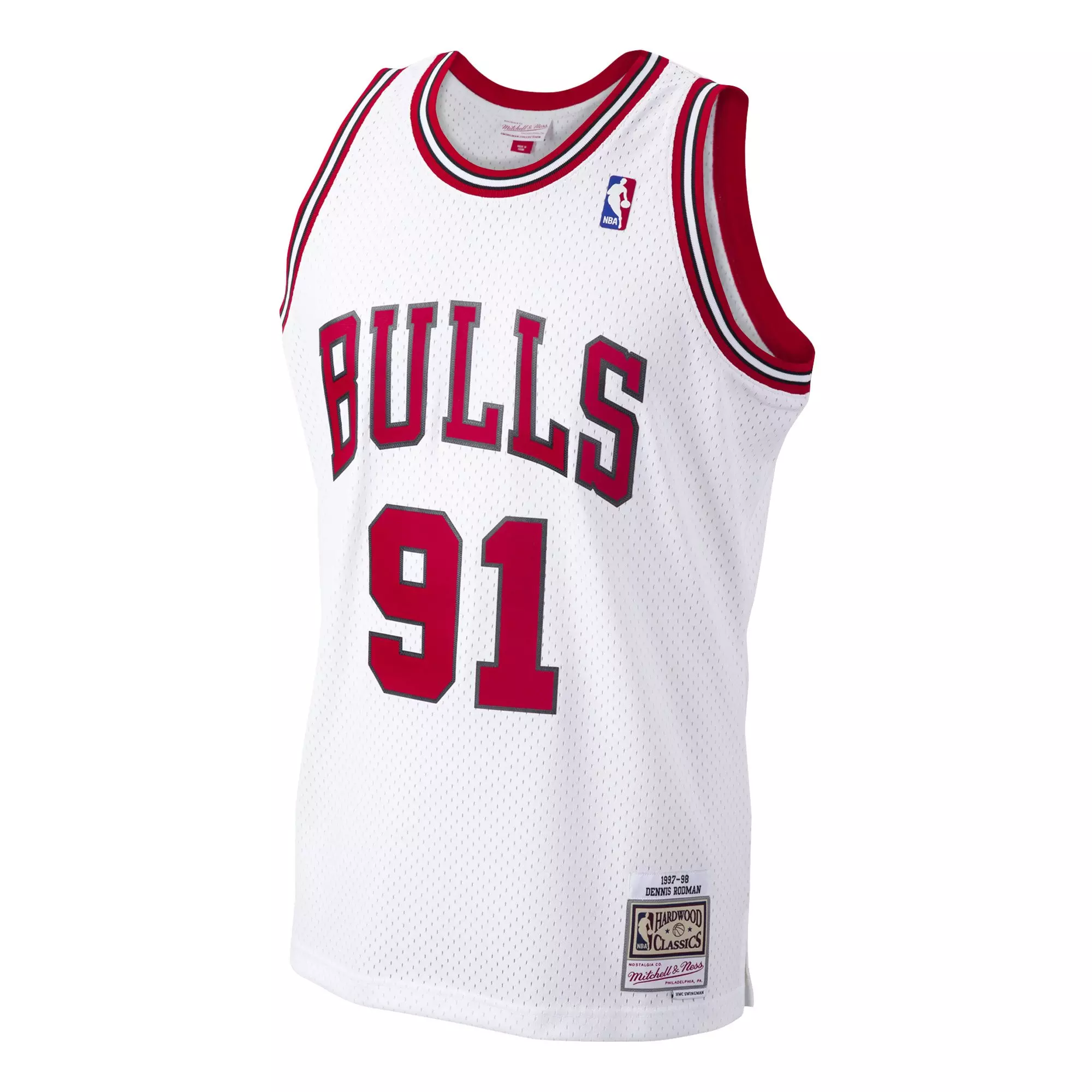 Mitchell & Ness Men's Chicago Bulls 97-98 Dennis Rodman NBA Swingman Jersey-White - WHITE