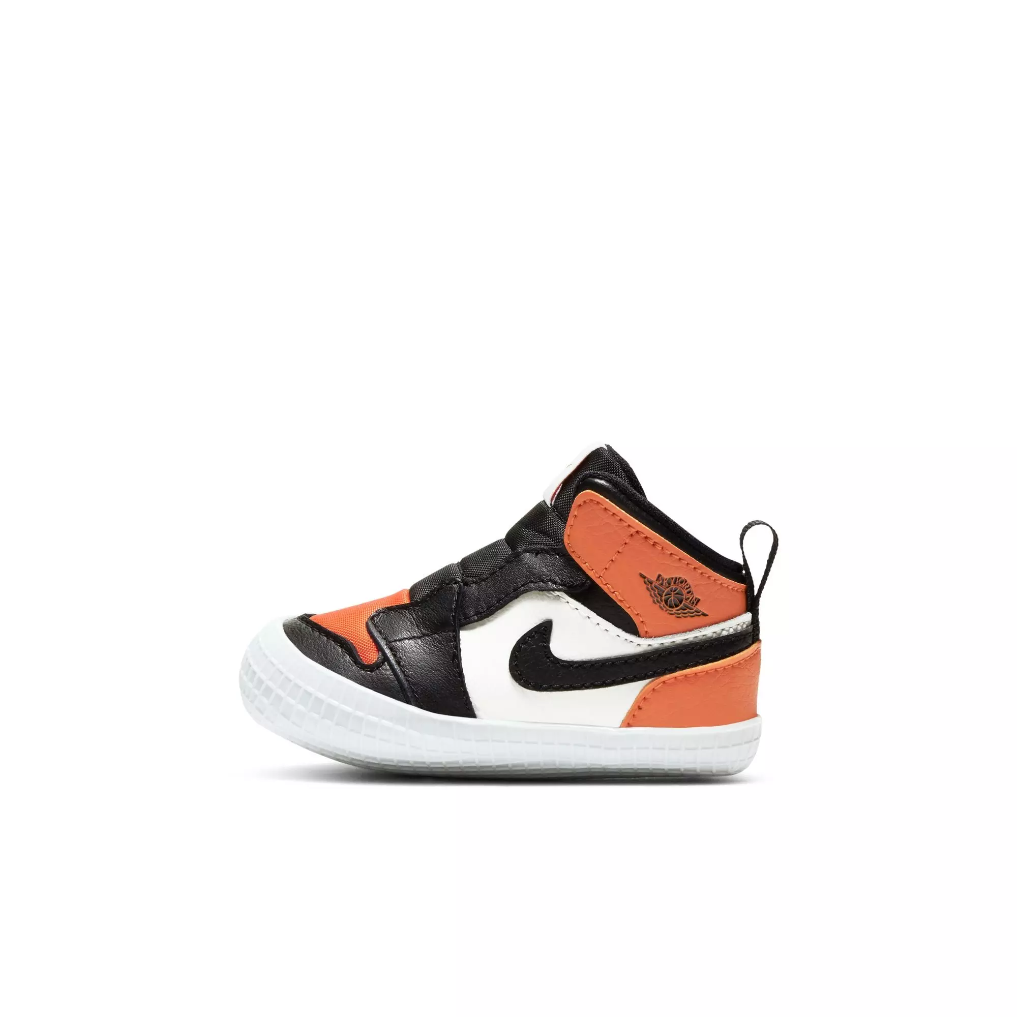 Jordan 1 "Sail/Black/Starfish" Baby Crib Bootie - BLACK/ORANGE