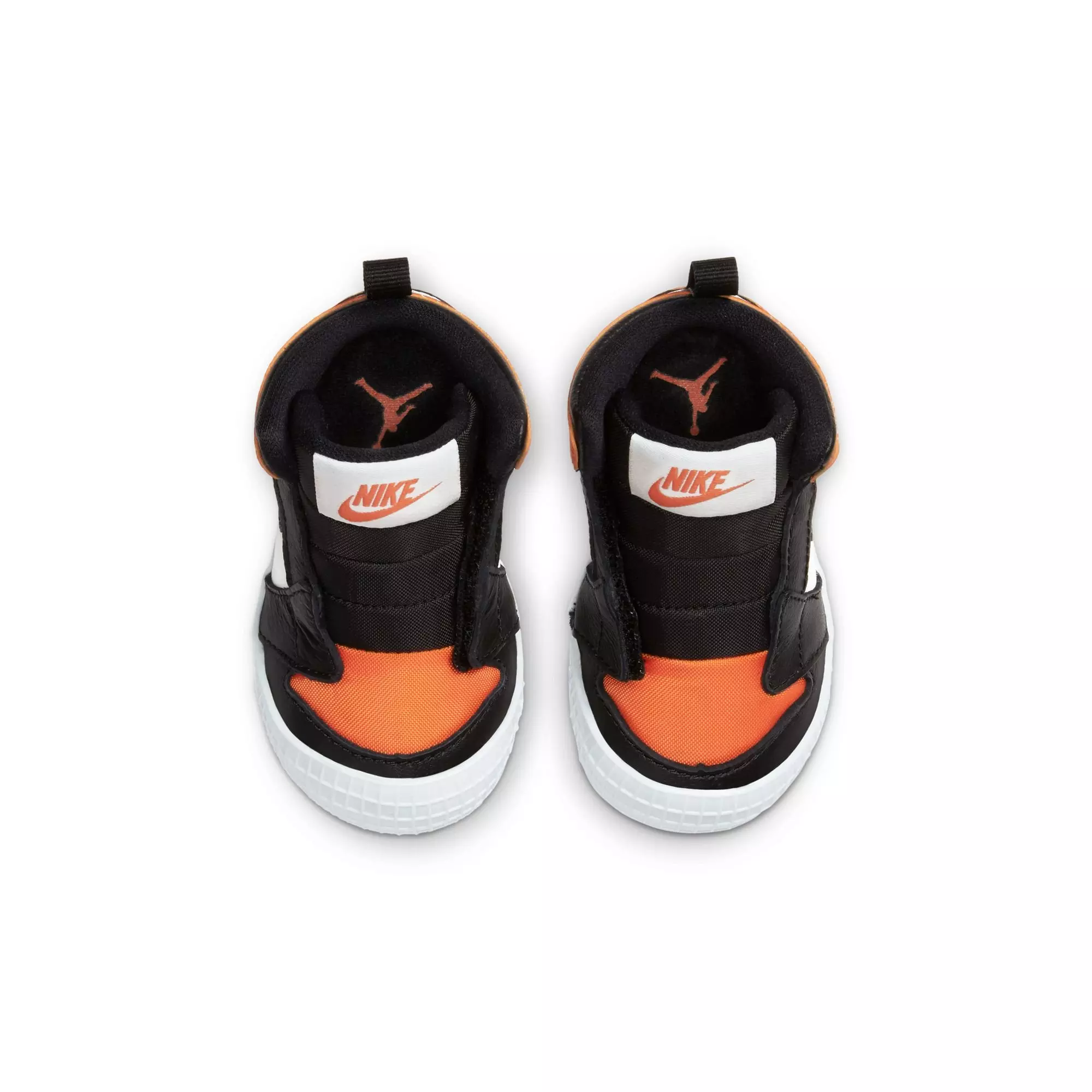 Jordan 1 "Sail/Black/Starfish" Baby Crib Bootie - BLACK/ORANGE