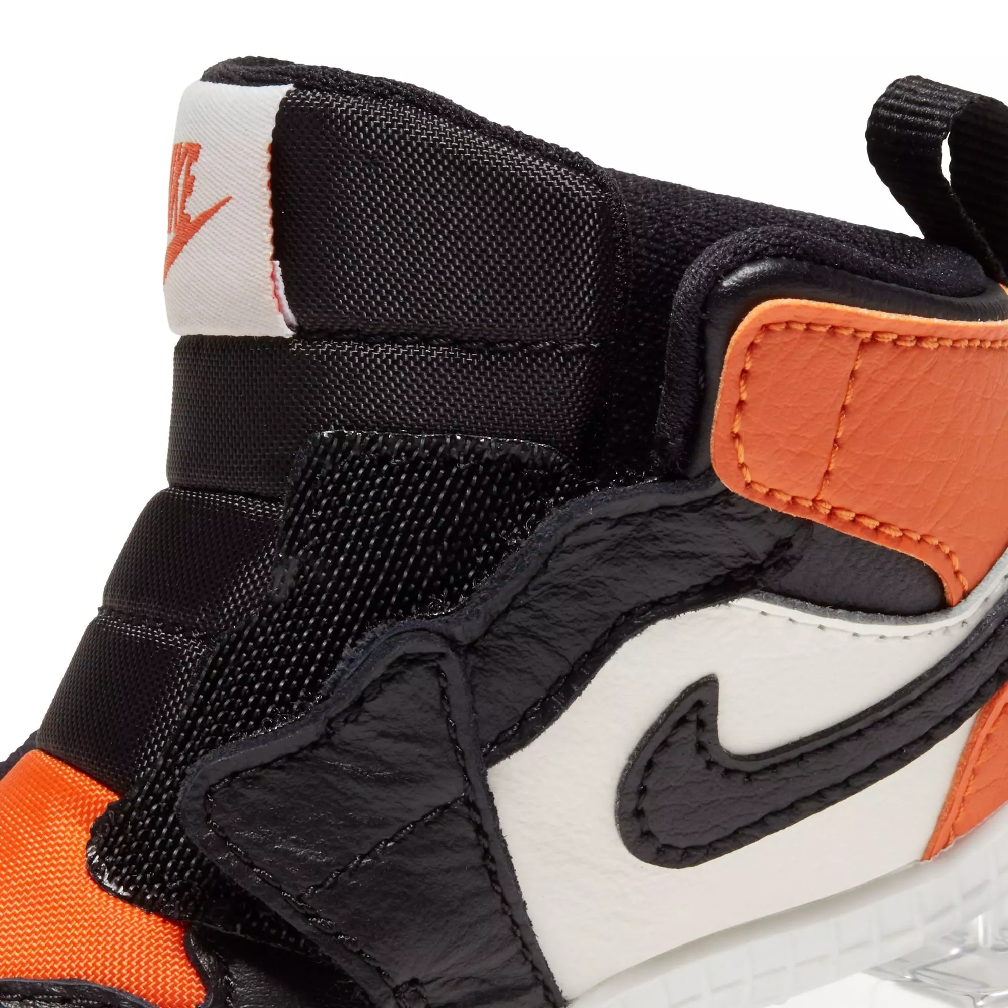 Jordan 1 "Sail/Black/Starfish" Baby Crib Bootie - BLACK/ORANGE