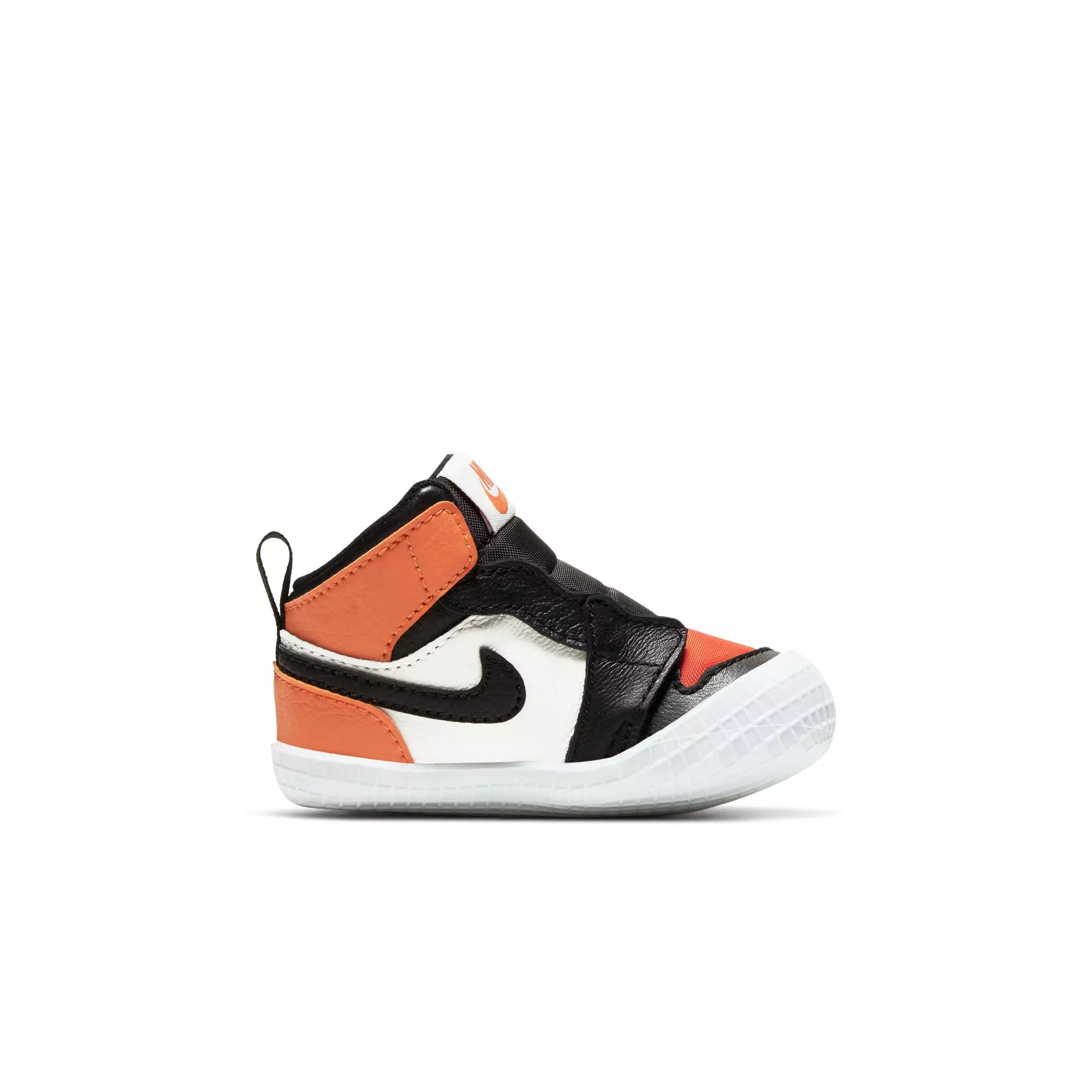 Jordan 1 "Sail/Black/Starfish" Baby Crib Bootie - BLACK/ORANGE