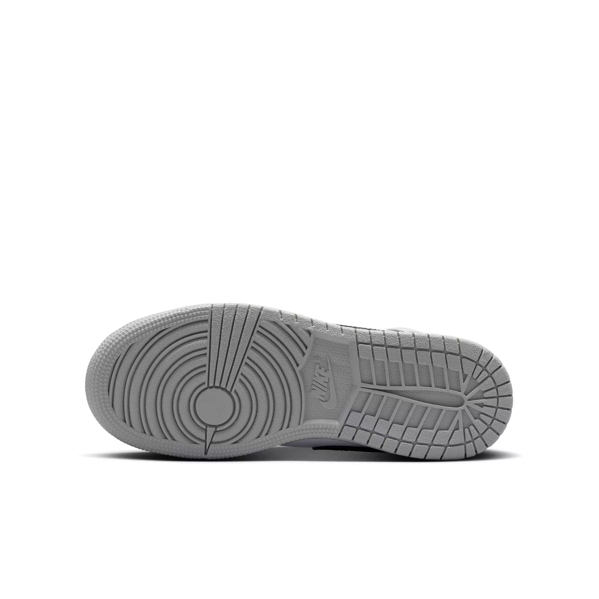 Jordan 1 Mid "White/Black/Lt Smoke Grey" Grade School Boys' Shoe - WHITE/BLACK