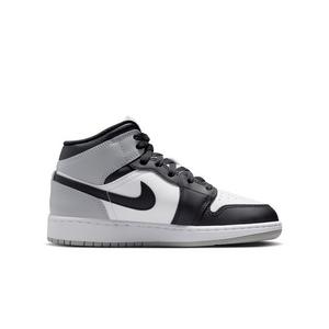 Jordan 1 Mid "White/Black/Lt Smoke Grey" Grade School Boys' Shoe