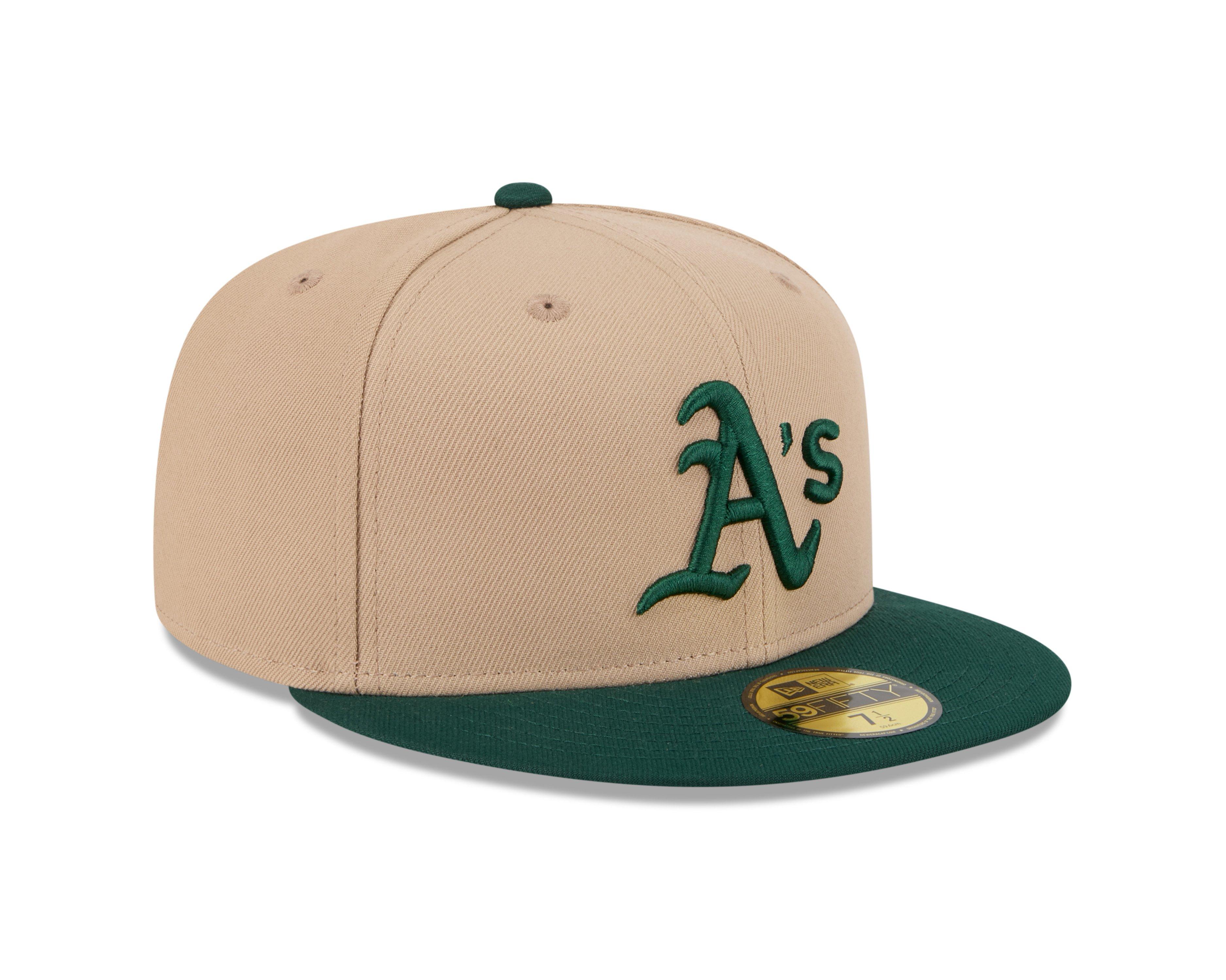 New Era Oakland Athletics 59FIFTY Tan Crown Fitted Hat - Tan/Green - TAN/GREEN Thumbnail View 2