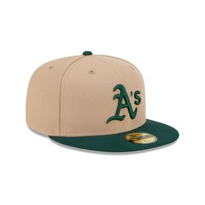 New Era Oakland Athletics 59FIFTY Tan Crown Fitted Hat - Tan/Green