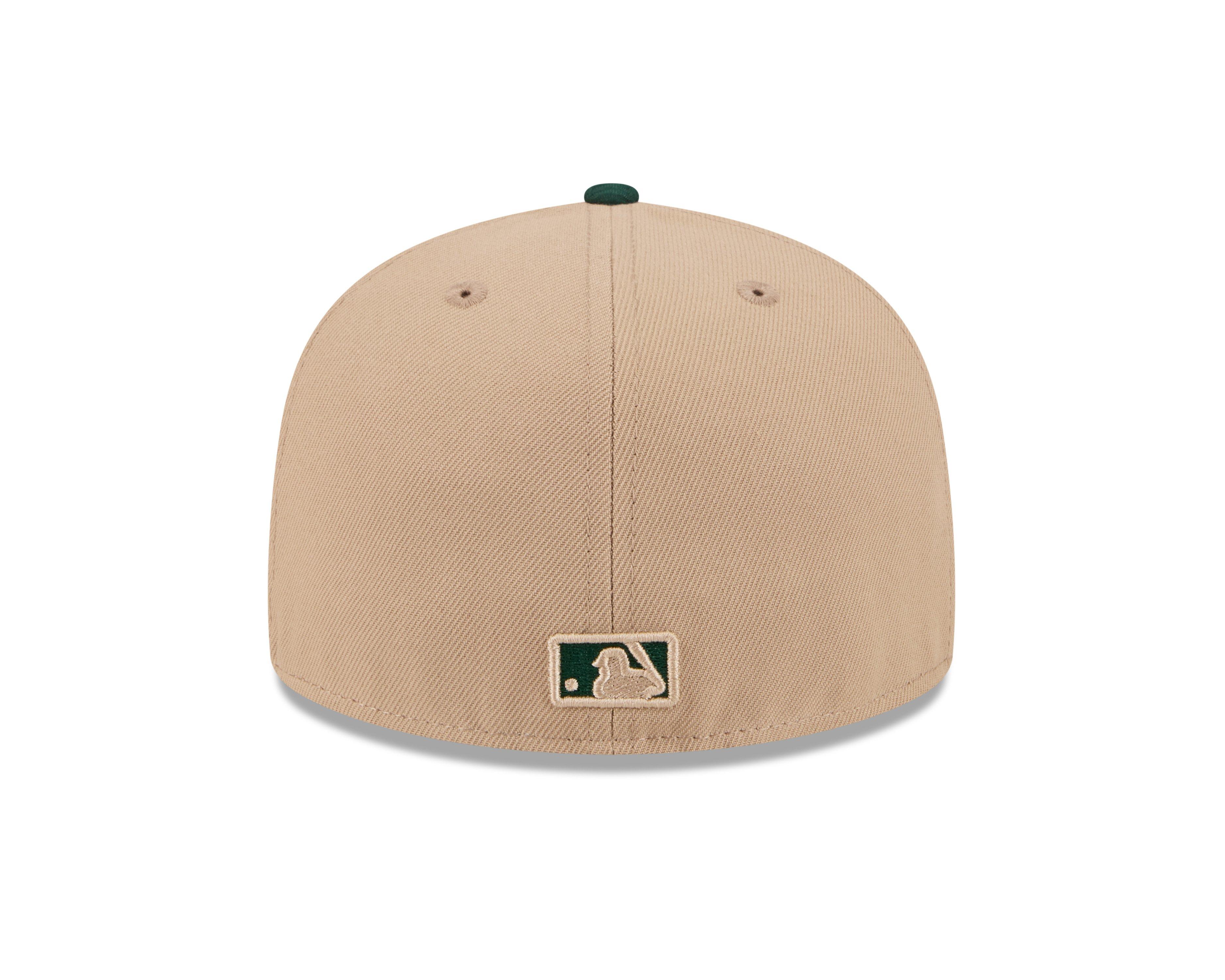 New Era Oakland Athletics 59FIFTY Tan Crown Fitted Hat - Tan/Green - TAN/GREEN Thumbnail View 4