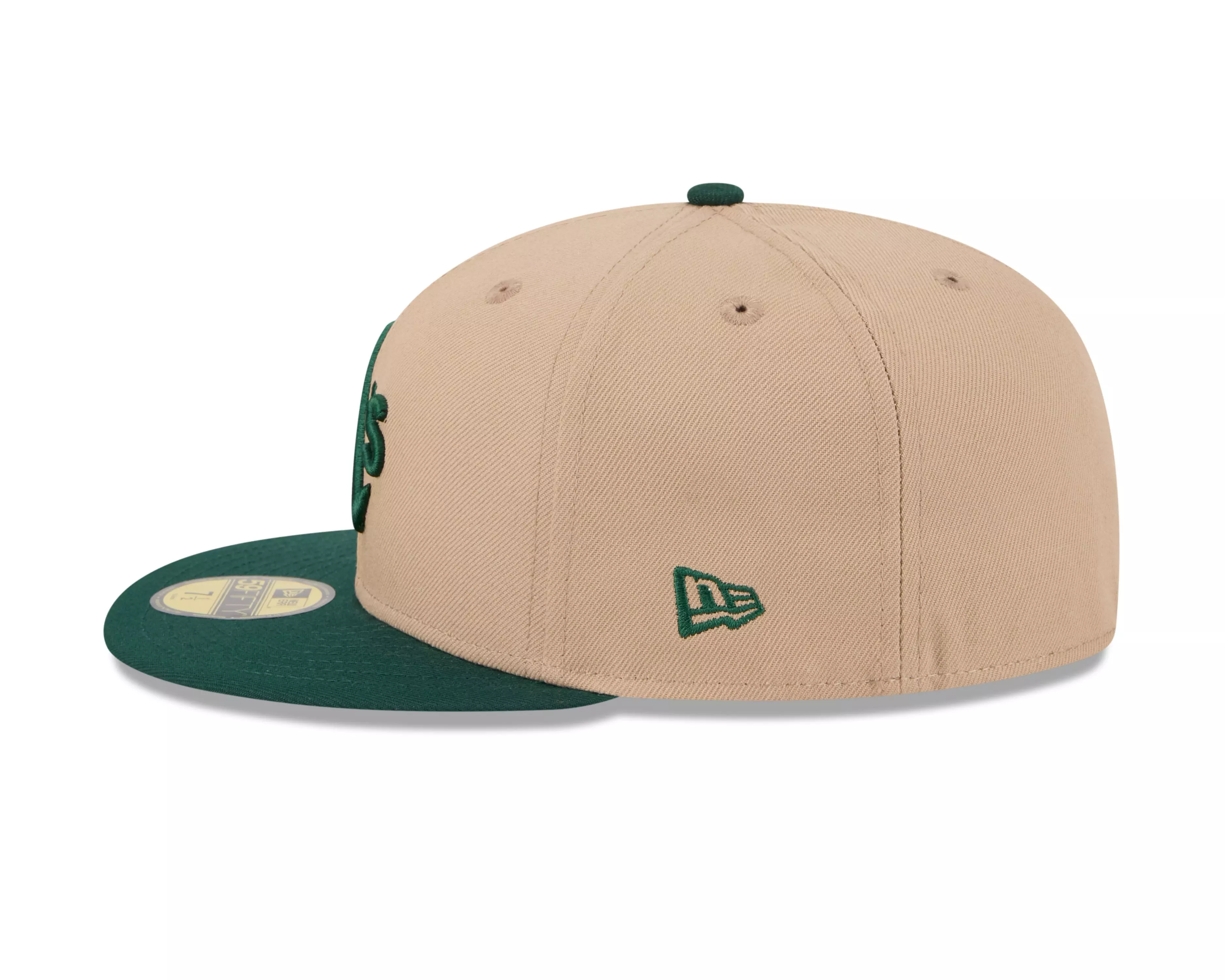 New Era Oakland Athletics 59FIFTY Tan Crown Fitted Hat - Tan/Green - TAN/GREEN