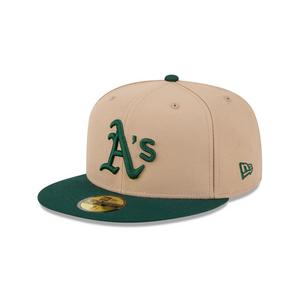 New Era Oakland Athletics 59FIFTY Tan Crown Fitted Hat - Tan/Green
