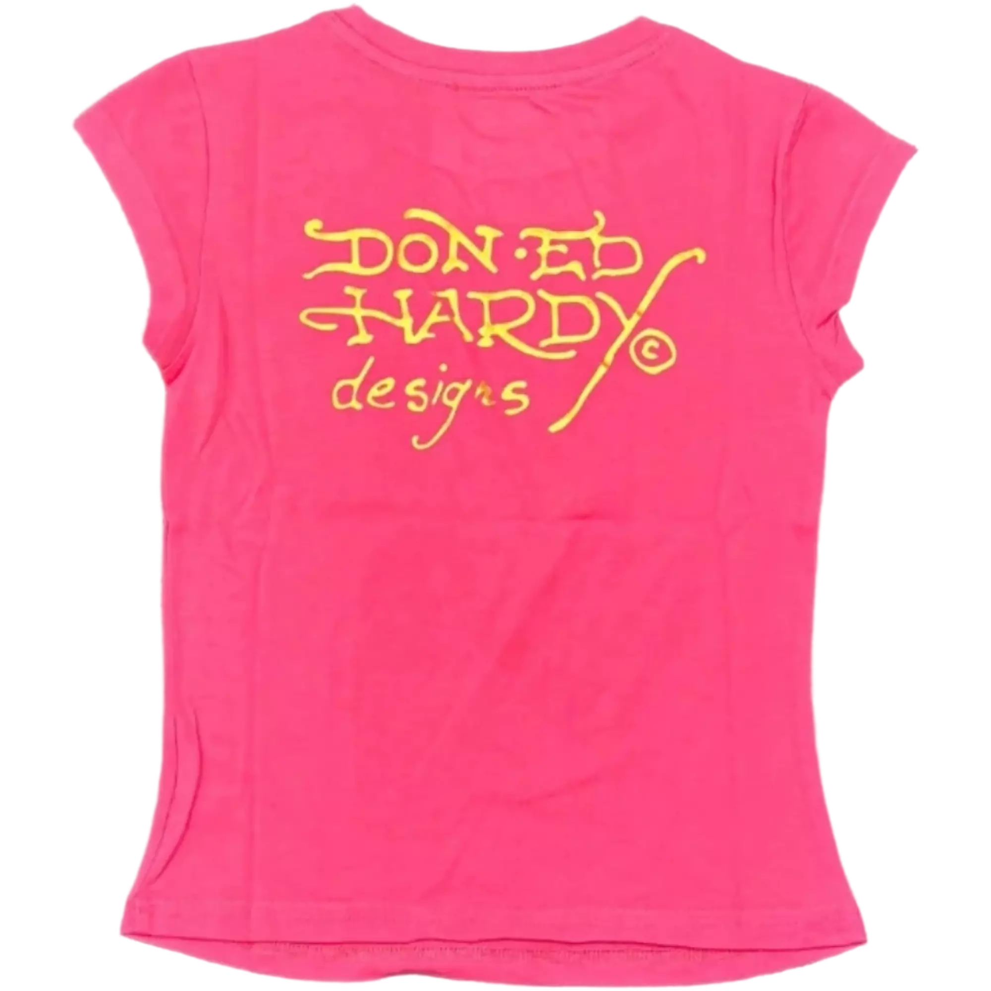 Ed Hardy Women's Heart Cap Sleeve Tee - PINK