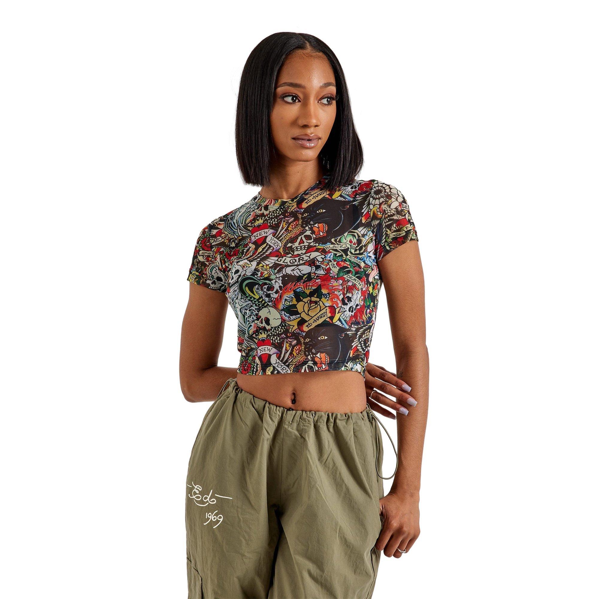 Ed Hardy Women's Power Mesh Baby Tee
