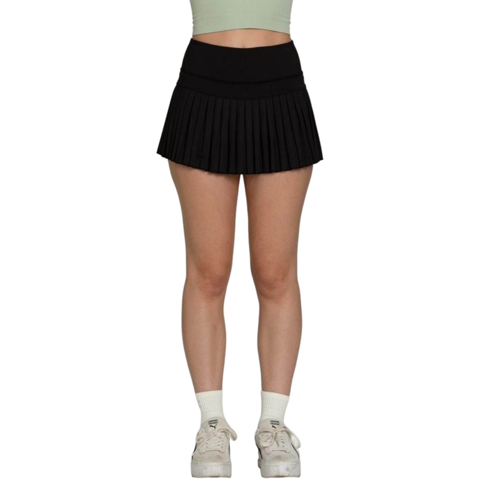 Gold Hinge Women's Pleated Tennis Skort - Black - BLACK Thumbnail View 1