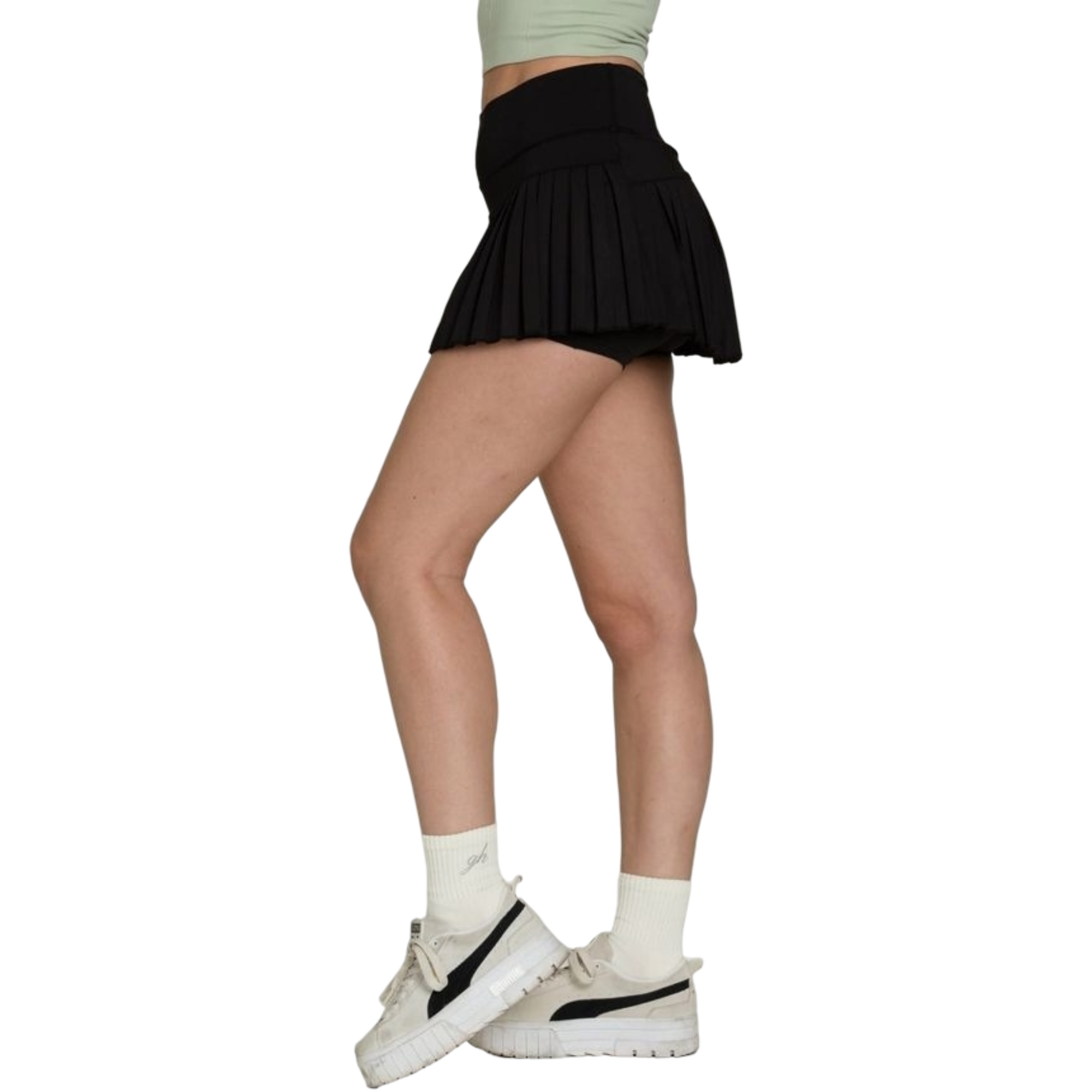 Gold Hinge Women's Pleated Tennis Skort - Black - BLACK Thumbnail View 3