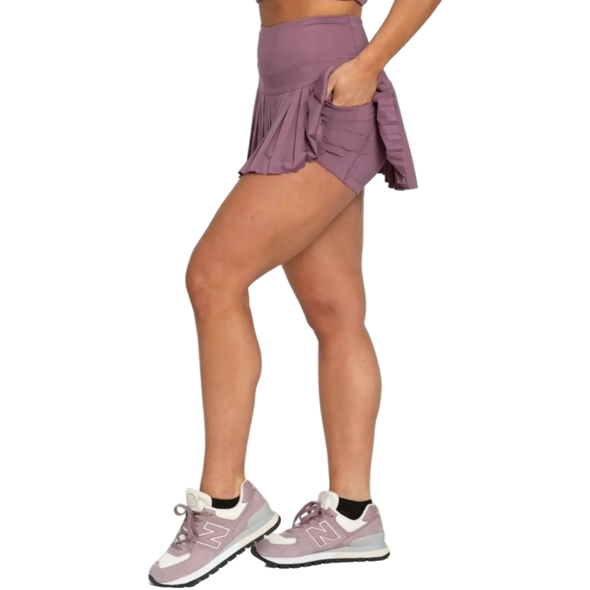 Gold Hinge Women's Pleated Tennis Skort - Plum - PLUM
