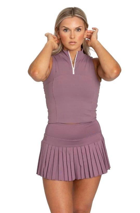 Gold Hinge Pleated Tennis Women's Plum ​Skort