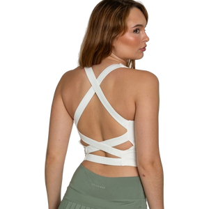 Gold Hinge Women's Criss Cross Tank - White