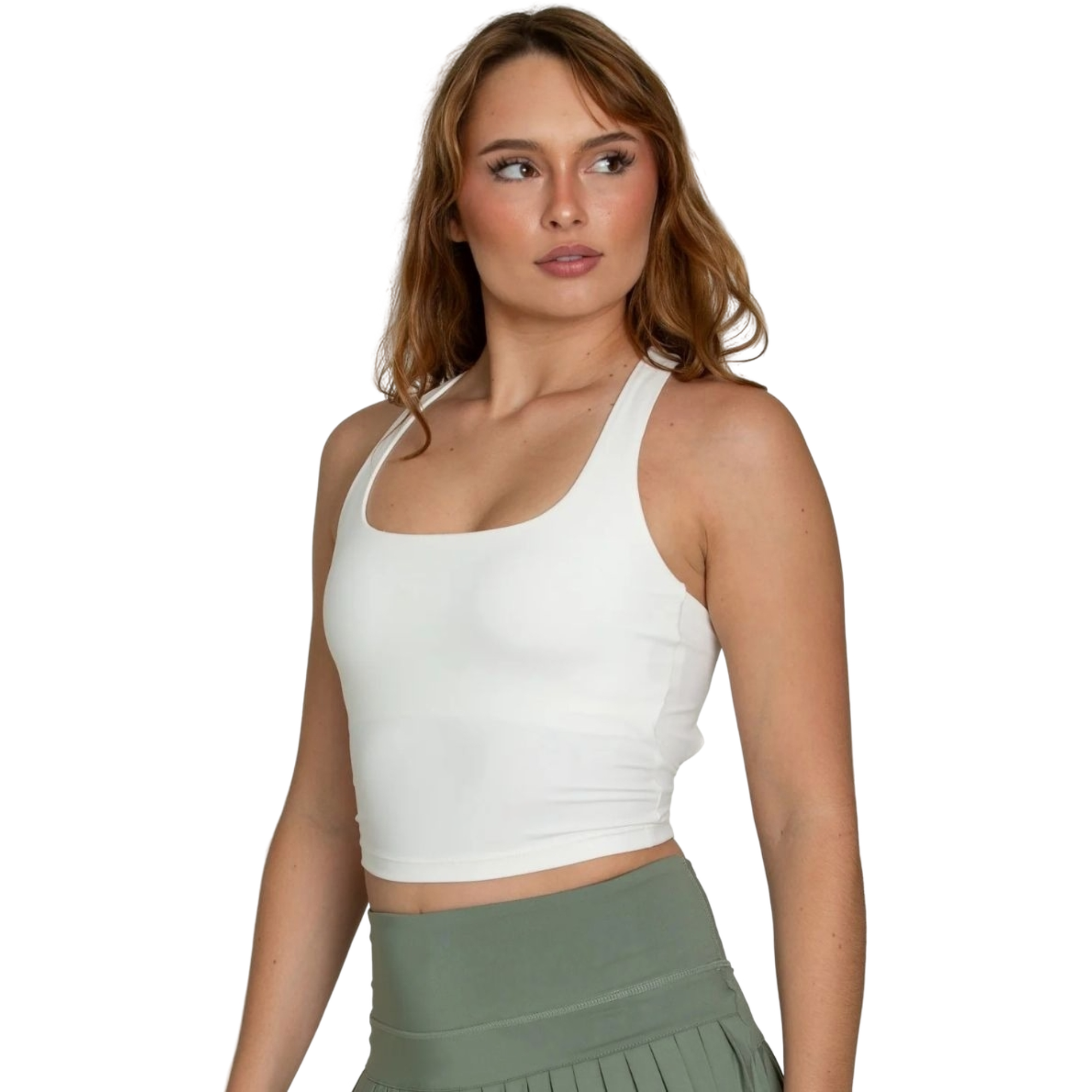 Gold Hinge Women's Criss Cross Tank - White - WHITE Thumbnail View 4