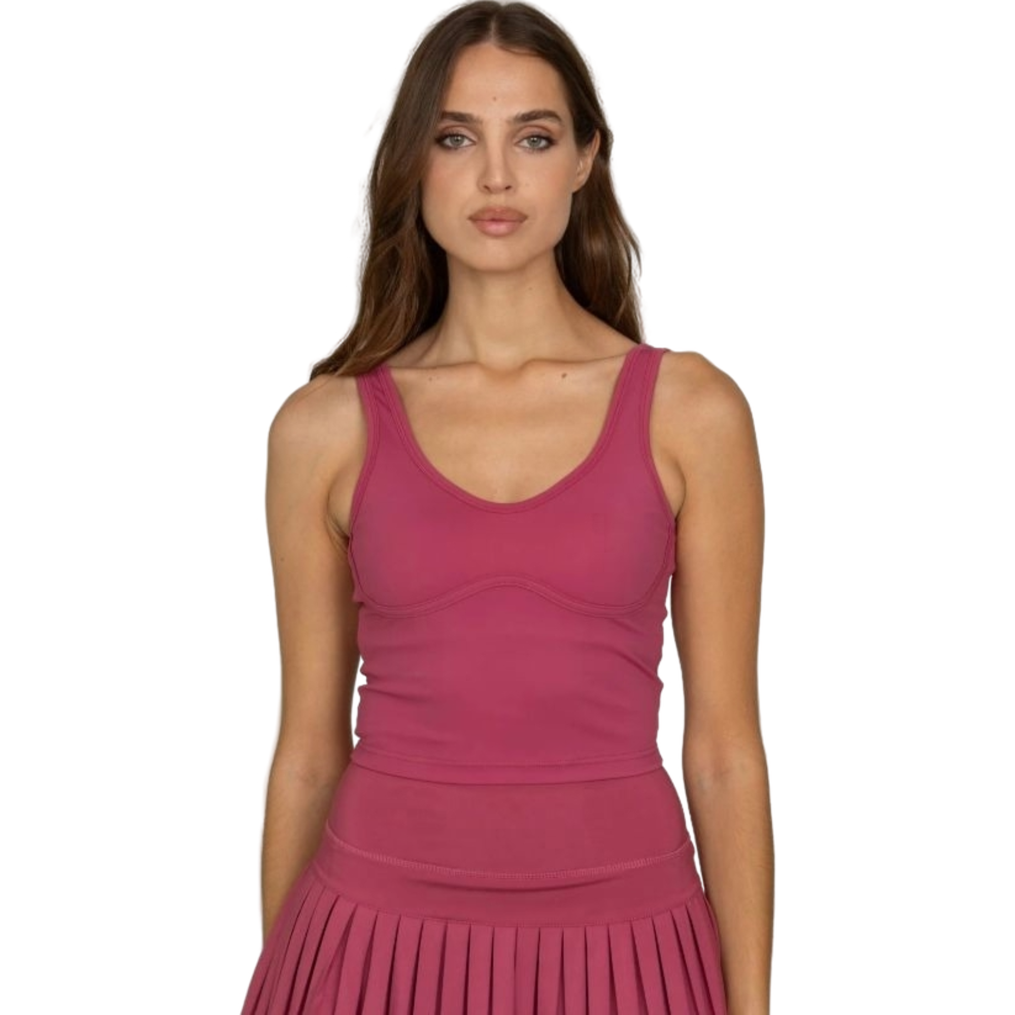 Gold Hinge Women's Lined Bra Top - Ra​spberry - RASBERRY Thumbnail View 1