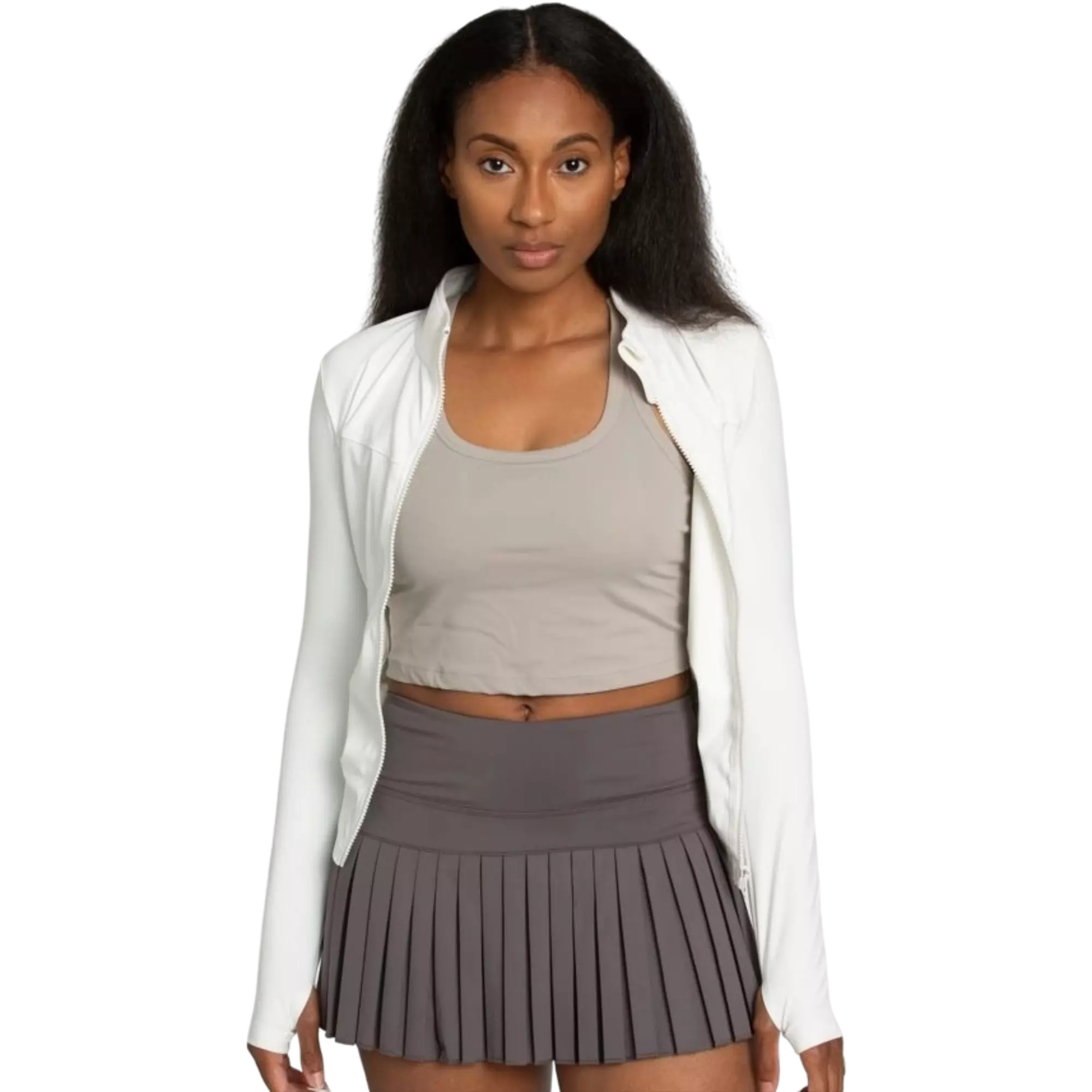 Gold Hinge Women's Side Tie Jacket - White - WHITE