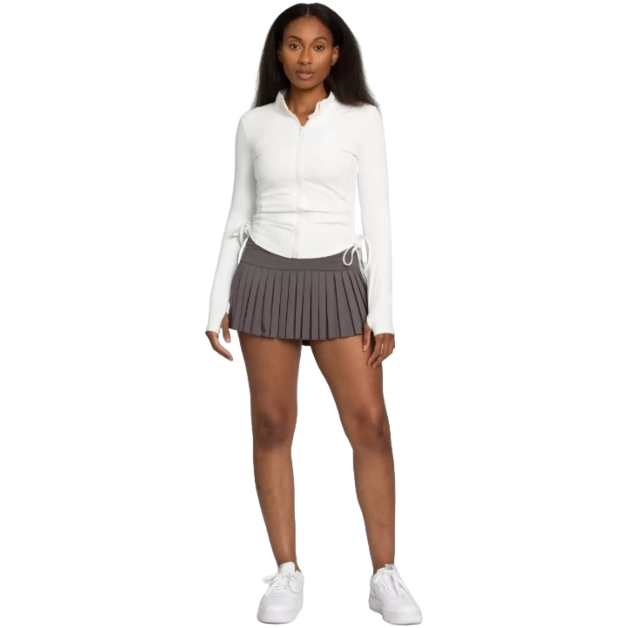 Gold Hinge Women's Side Tie Jacket - White - WHITE