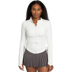 Gold Hinge Women's Side Tie Jacket - White