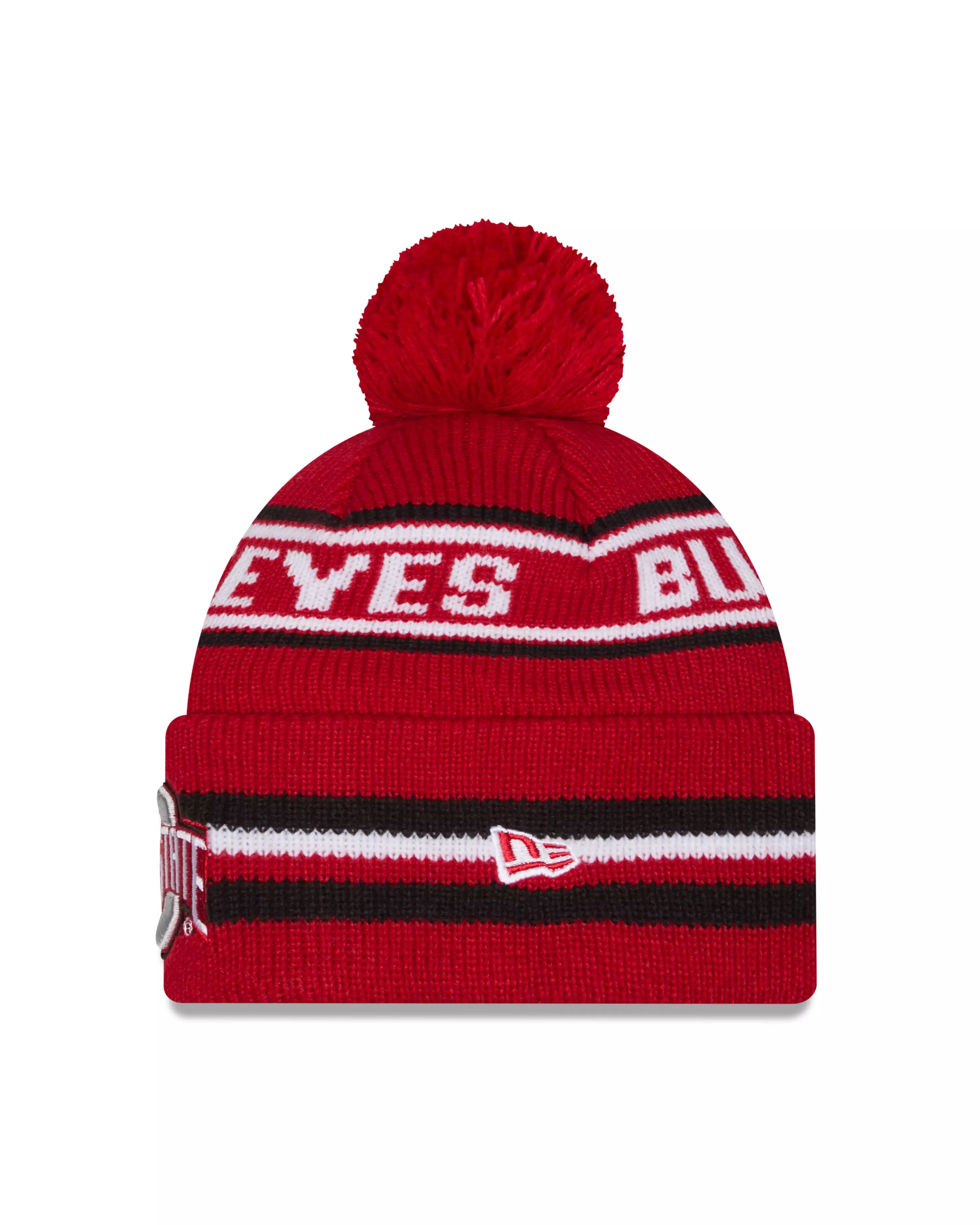 New Era Ohio State Buckeyes Classic Knit Beanie-Red - RED