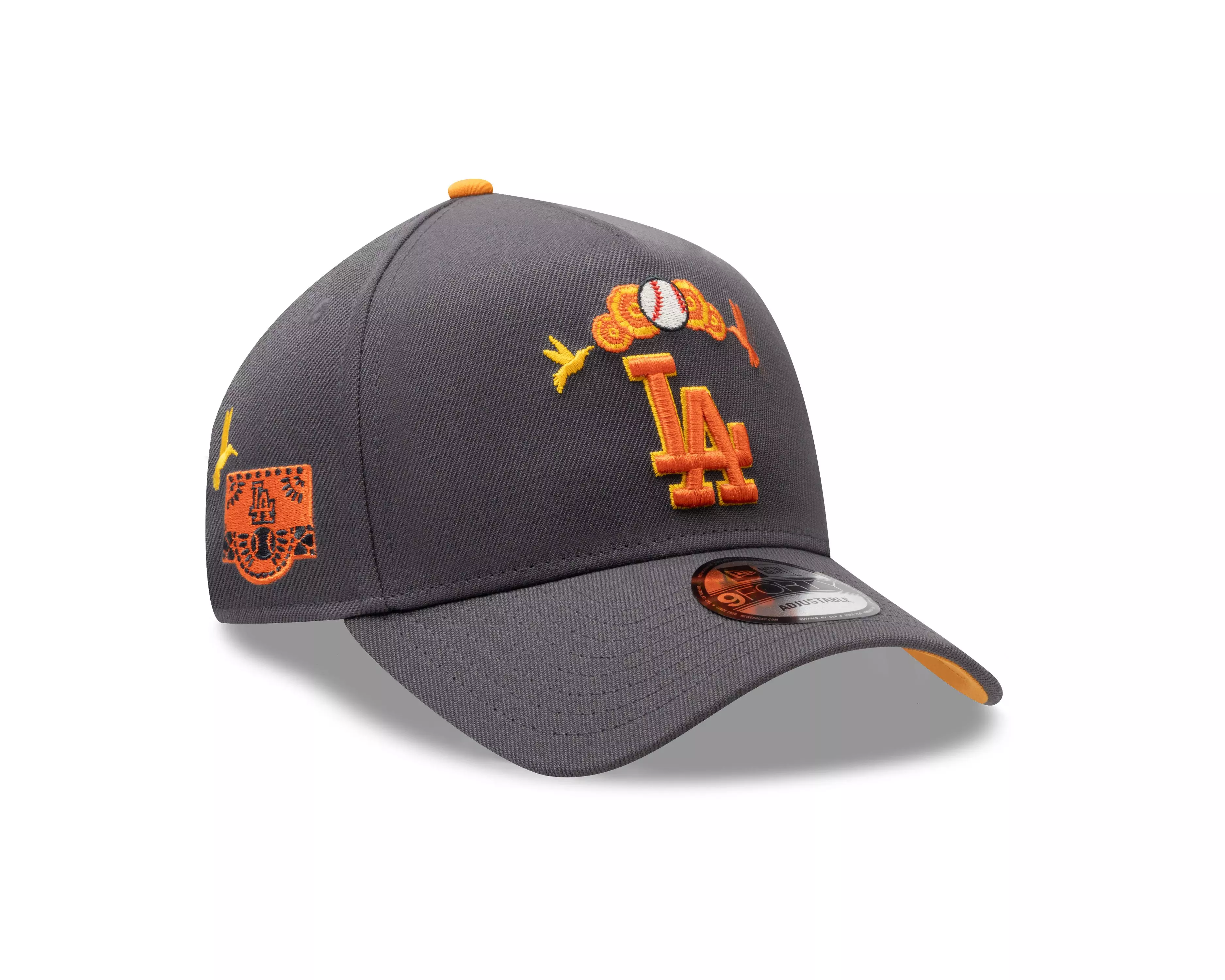 New Era Los Angeles Dodgers 9FORTY Dia De Los Muertos Snapback Hat-Grey - GREY