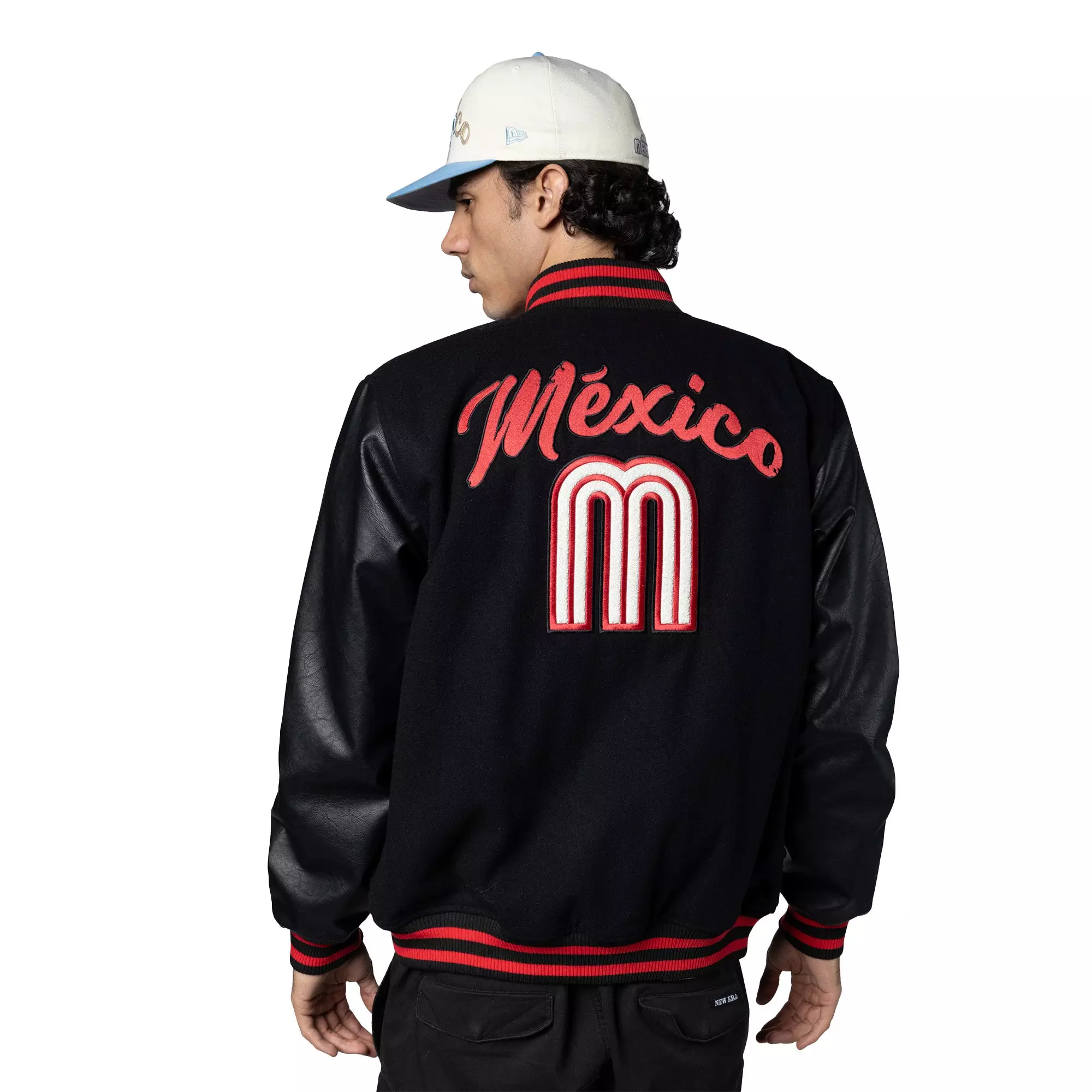 New Era Mexico Bomber Jacket-Black - BLACK