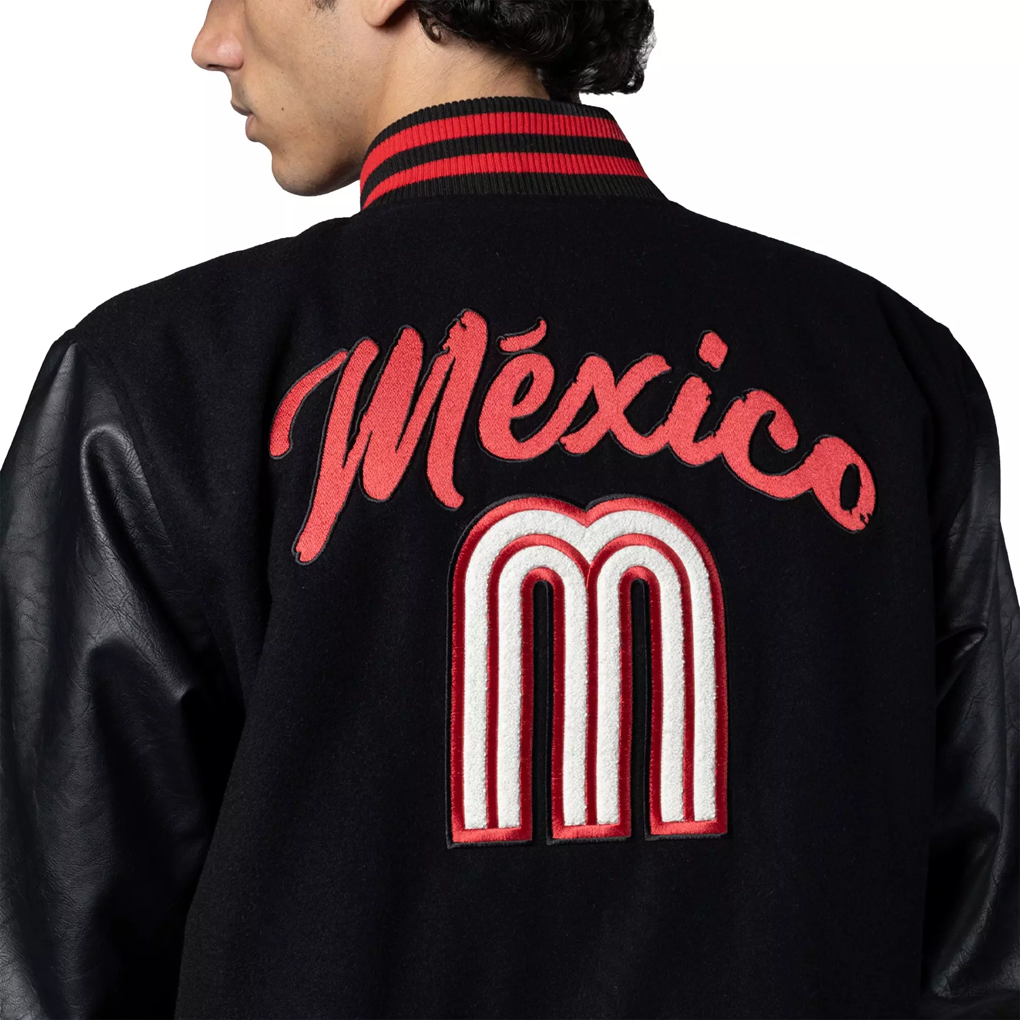New Era Mexico Bomber Jacket-Black - BLACK