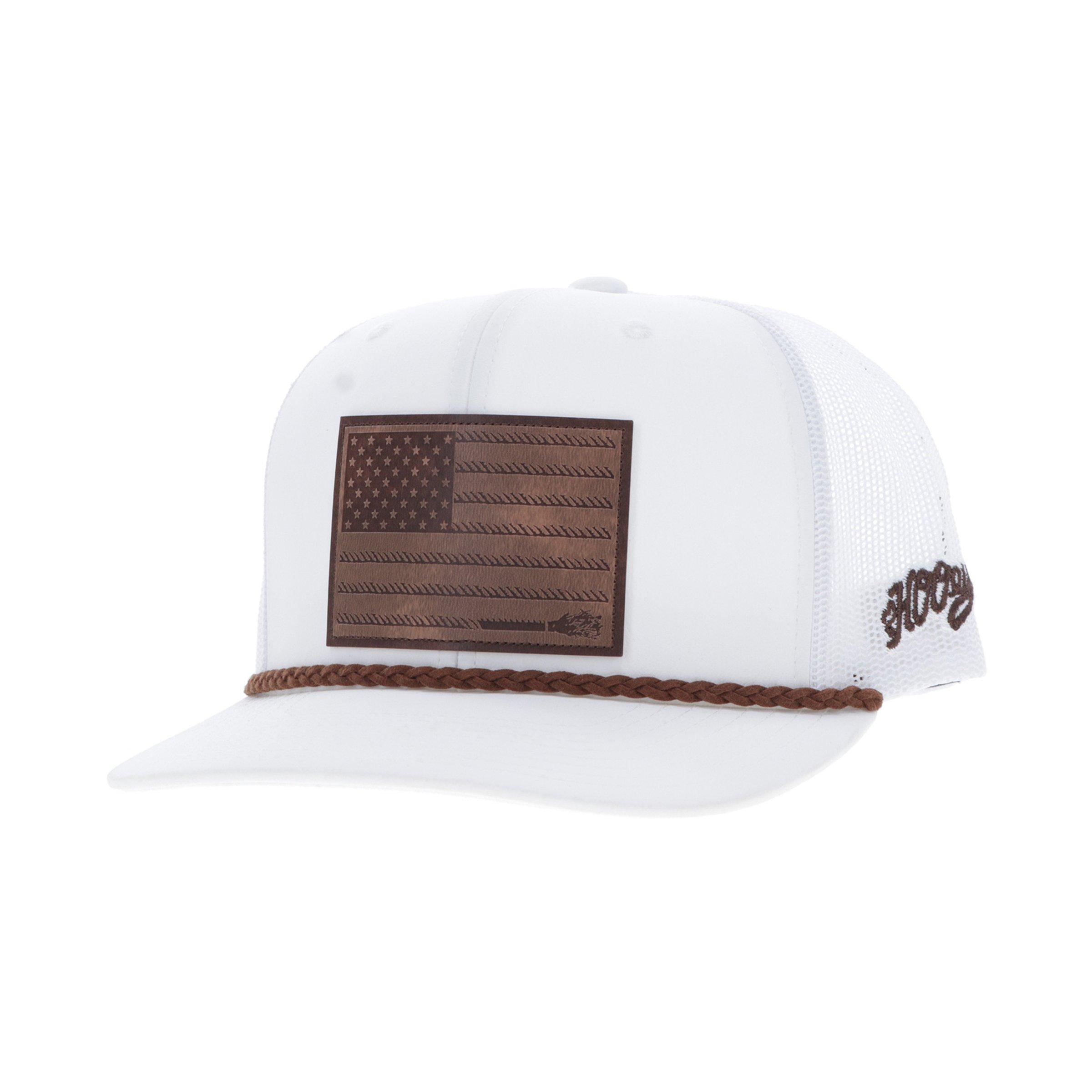 Hooey Liberty Roper Trucker Snapback Cap-White/Navy - WHITE Thumbnail View 1