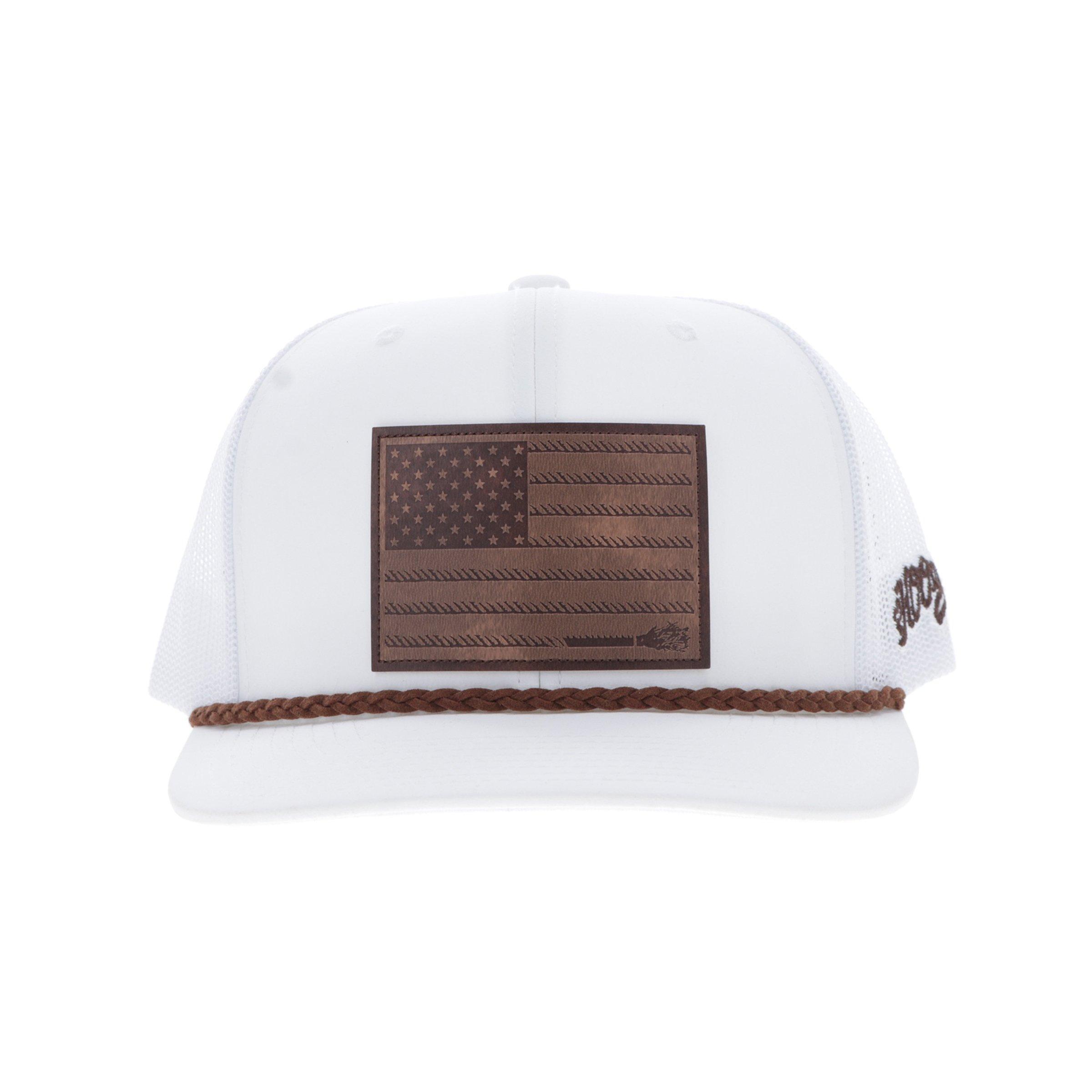 Hooey Liberty Roper Trucker Snapback Cap-White/Navy - WHITE Thumbnail View 2