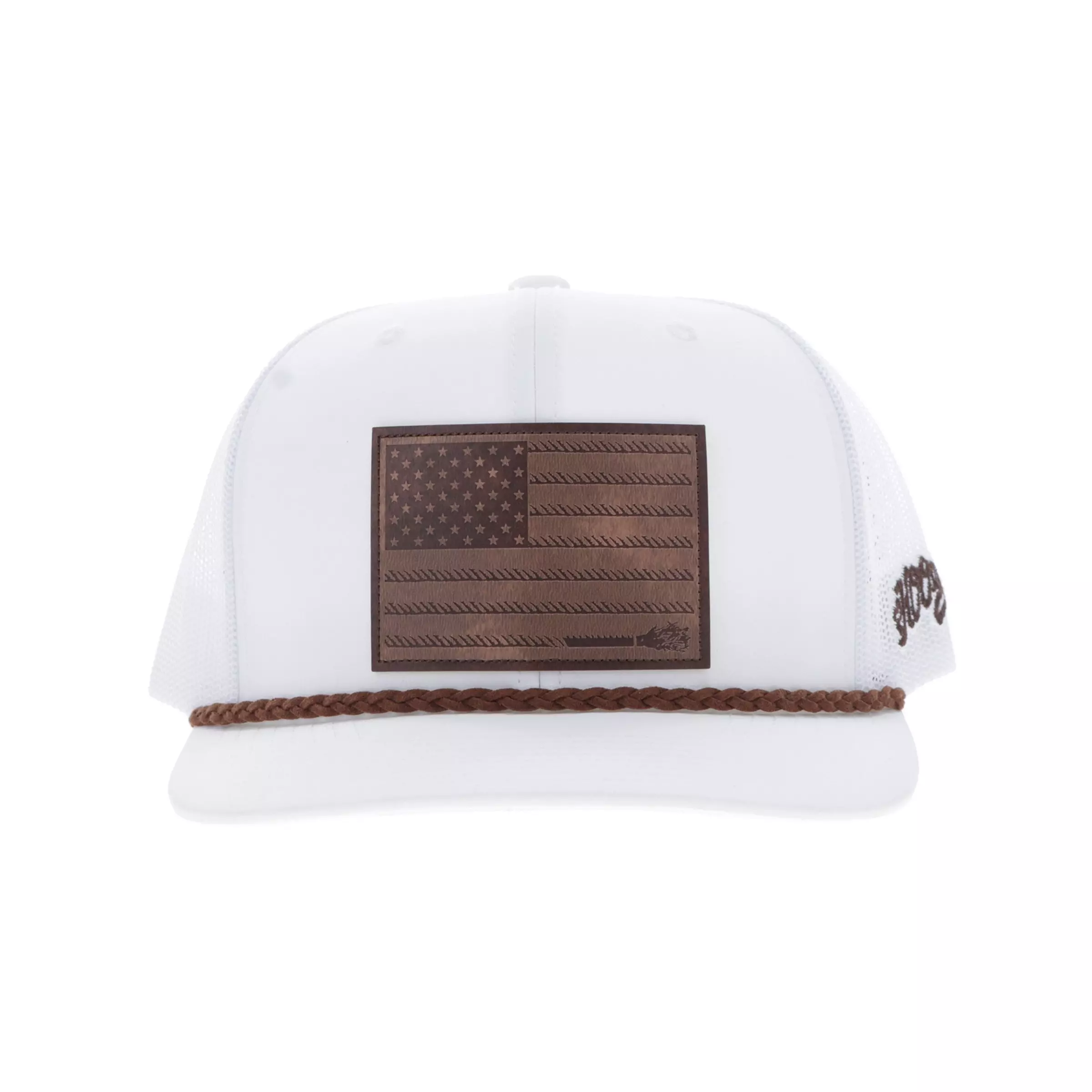 Hooey Liberty Roper Trucker Snapback Cap-White/Navy - WHITE