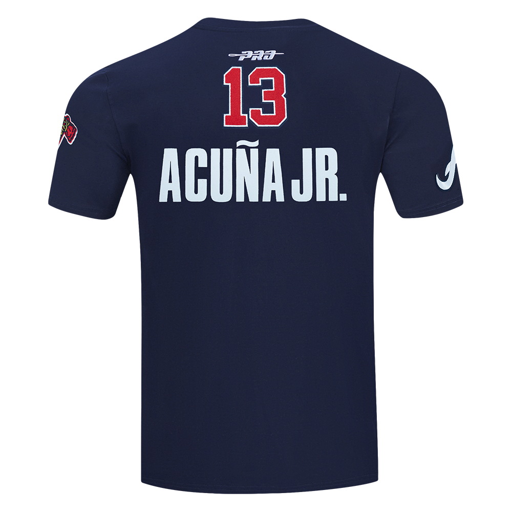 Pro Standard Atlanta Braves Ronald Acuna Jr. Name & Number Short Sleeve Tee-Navy - NAVY Thumbnail View 2