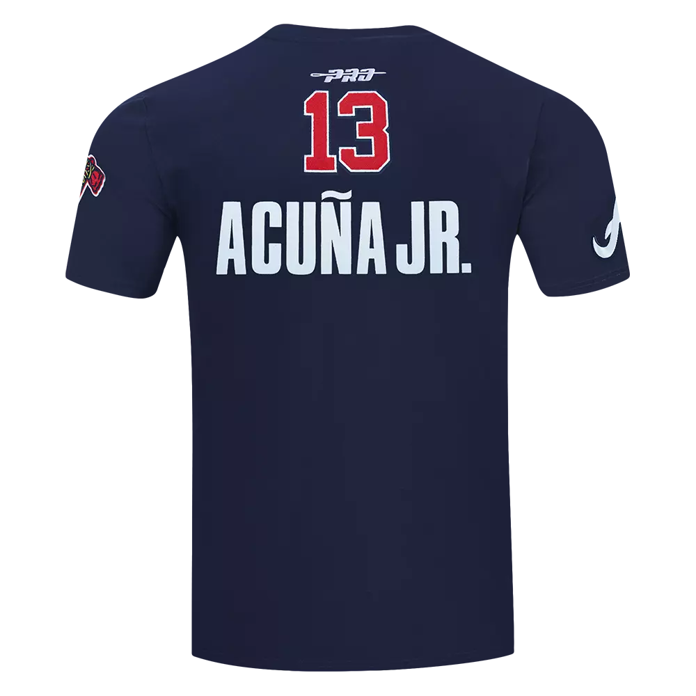 Pro Standard Atlanta Braves Ronald Acuna Jr. Name & Number Short Sleeve Tee-Navy - NAVY