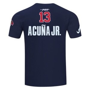 Pro Standard Atlanta Braves Ronald Acuna Jr. Name & Number Short Sleeve Tee-Navy