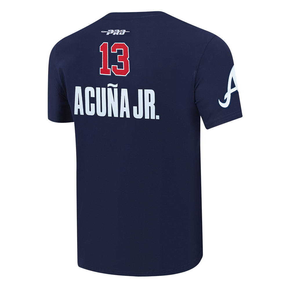 Pro Standard Atlanta Braves Ronald Acuna Jr. Name & Number Short Sleeve Tee-Navy - NAVY Thumbnail View 4