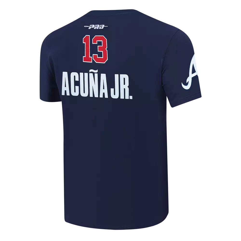 Pro Standard Atlanta Braves Ronald Acuna Jr. Name & Number Short Sleeve Tee-Navy - NAVY