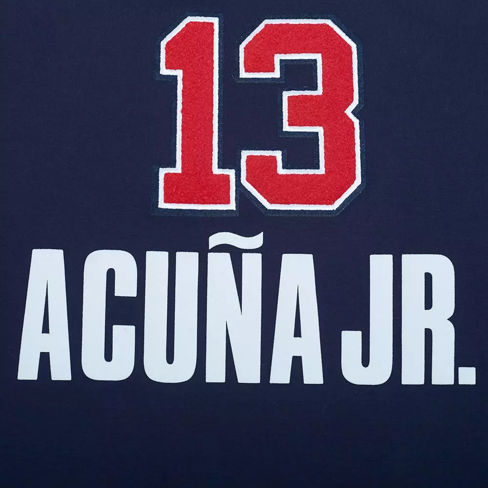 Pro Standard Atlanta Braves Ronald Acuna Jr. Name & Number Short Sleeve Tee-Navy - NAVY