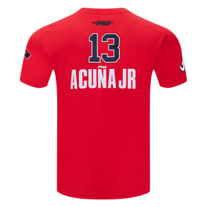 Pro Standard Atlanta Braves Ronald Acuna Jr. Name & Number Short Sleeve Tee-Red