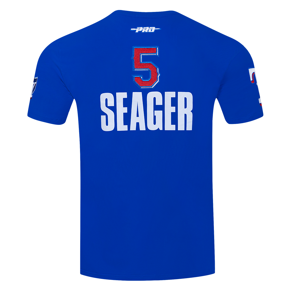 Pro Standard Texas Rangers Corey Seager Name & Number Short Sleeve Tee-Royal - ROYAL Thumbnail View 2