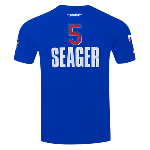 Pro Standard Texas Rangers Corey Seager Name & Number Short Sleeve Tee-Royal