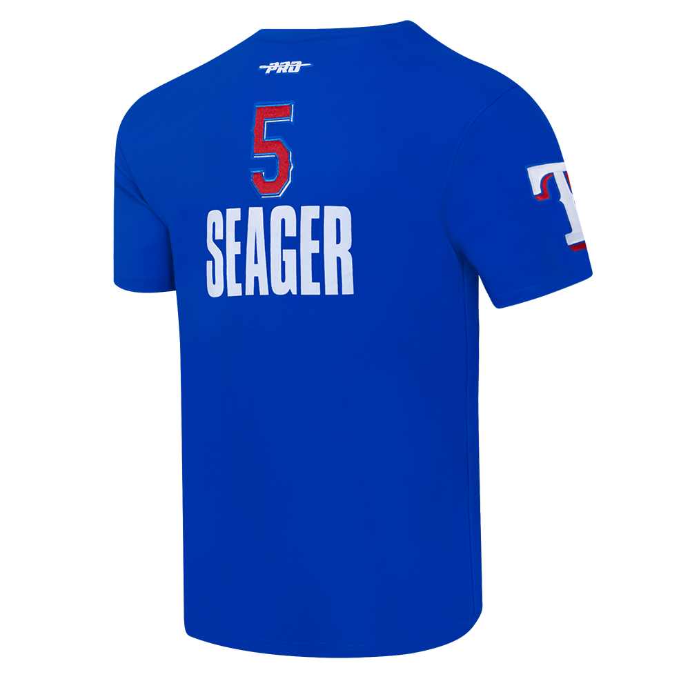 Pro Standard Texas Rangers Corey Seager Name & Number Short Sleeve Tee-Royal - ROYAL Thumbnail View 4