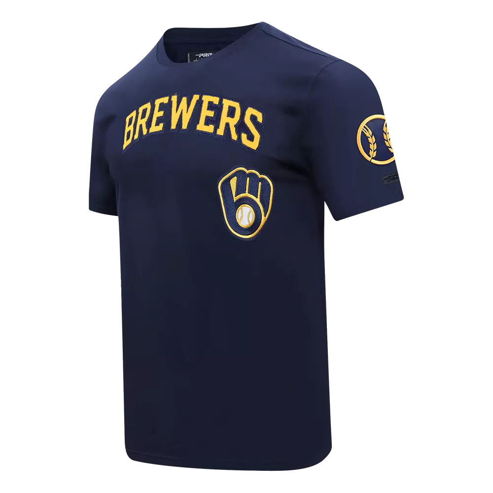 Pro Standard Milwaukee Brewers Christian Yelich Classic Short Sleeve Tee-Navy - NAVY