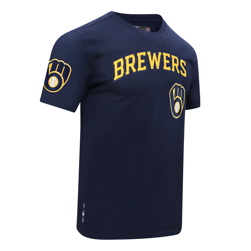 Pro Standard Milwaukee Brewers Christian Yelich Classic Short Sleeve Tee-Navy - NAVY Thumbnail View 4