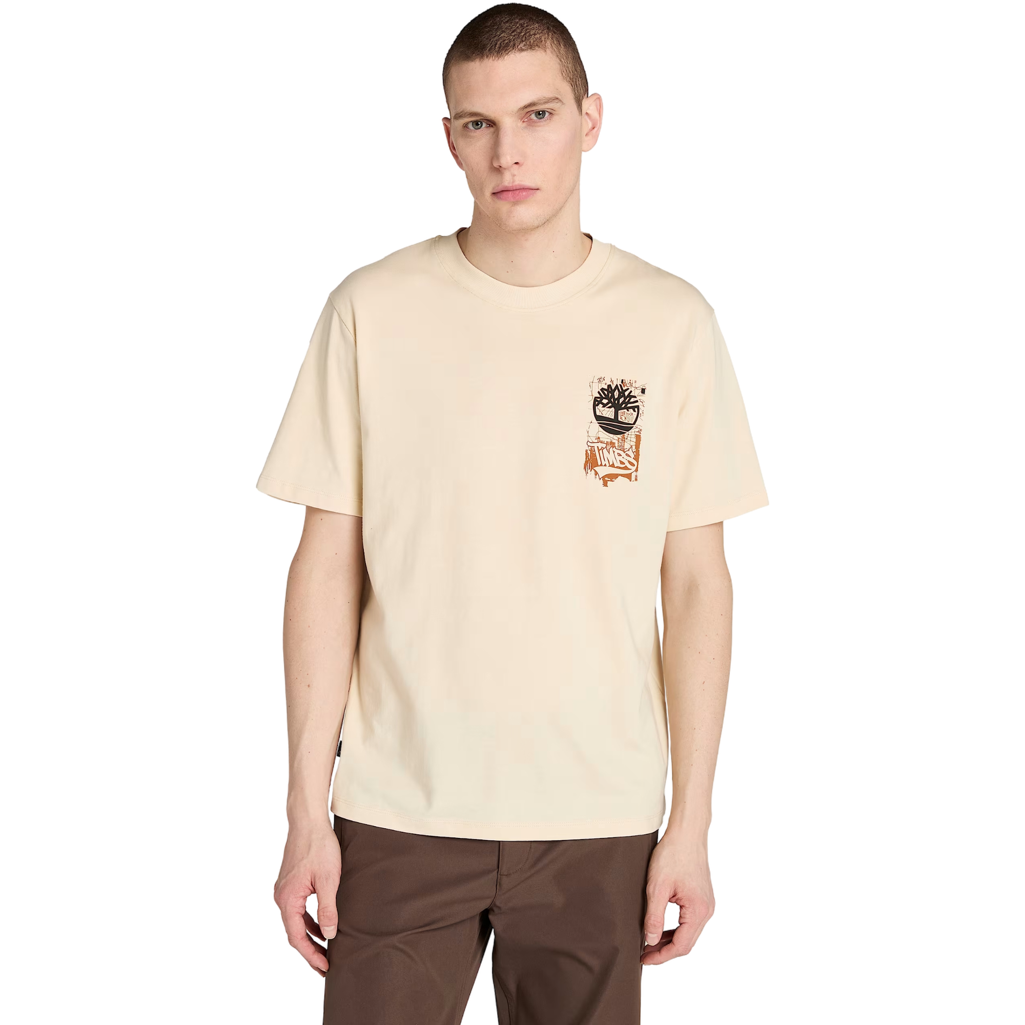 Timberland Men's Brand Carrier Slogan Back Graphic Tee - OFF-WHITE Thumbnail View 1