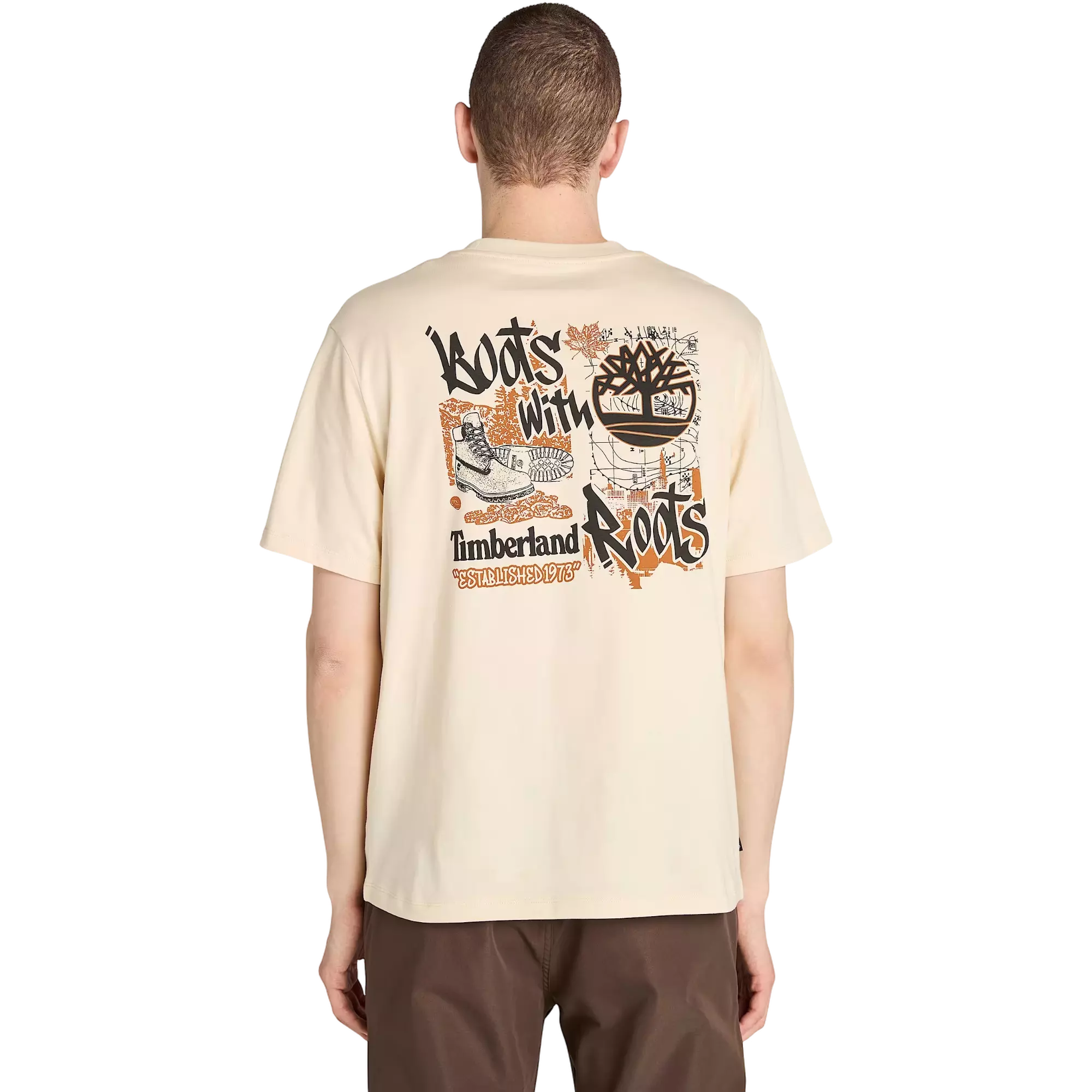 Timberland Men's Brand Carrier Slogan Back Graphic Tee - OFF-WHITE