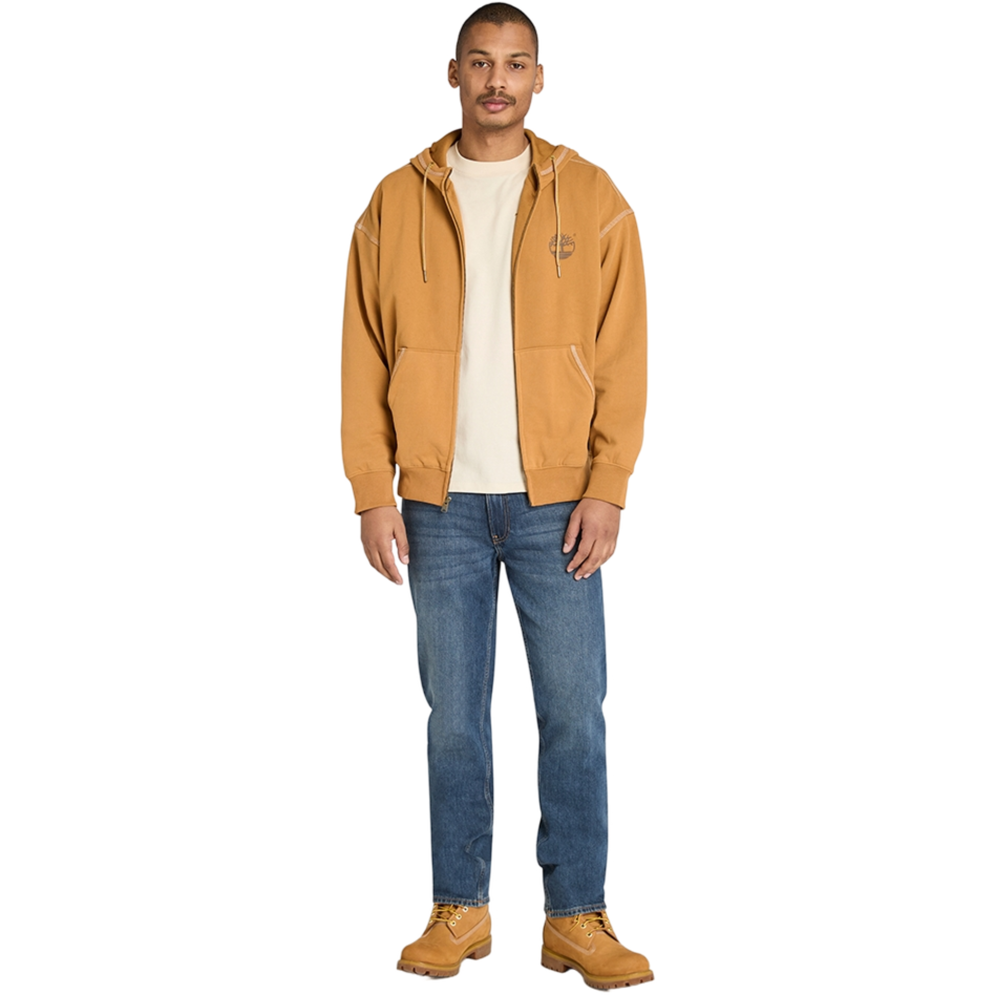 Timberland Men's Hooded Pockets Cotton Jacket - Wheat